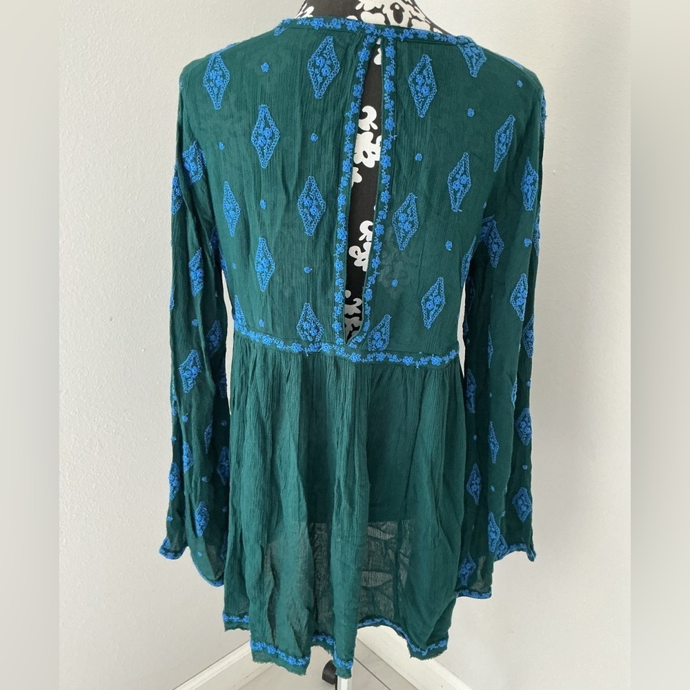 Free People Green and Blue Textured Top - Picture 5 of 15